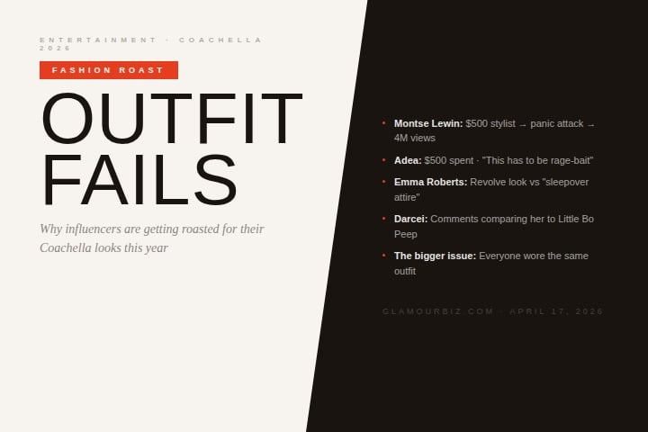 Coachella 2026 crowd with influencers in viral outfits during fashion controversy