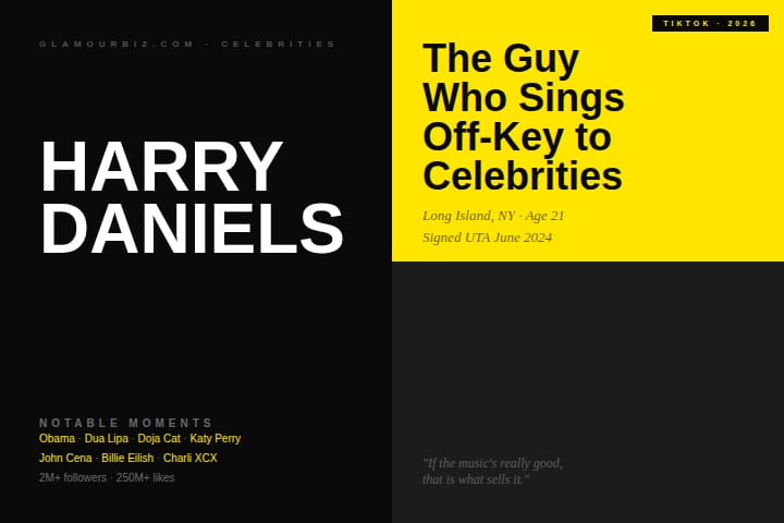 Harry Daniels singing off-key to a celebrity during a TikTok video recording