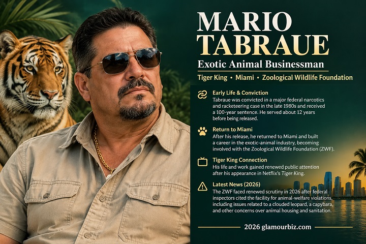 Mario Tabraue, former Miami cocaine kingpin and Tiger King figure, pictured at his wildlife foundation