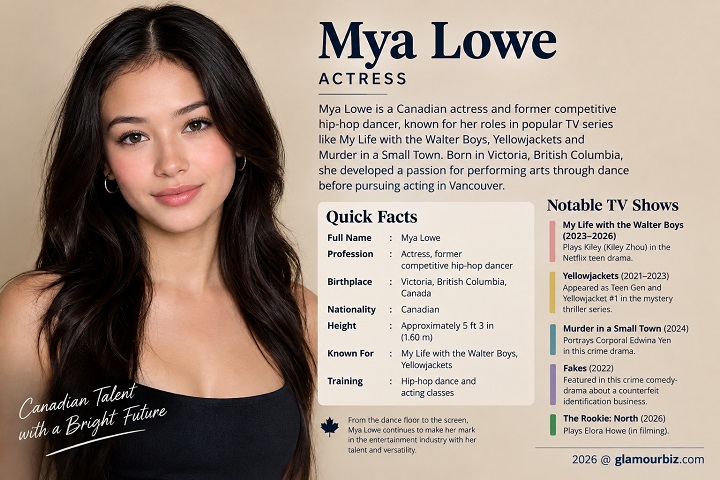 Canadian actress Mya Lowe, known for playing Kiley in My Life with the Walter Boys