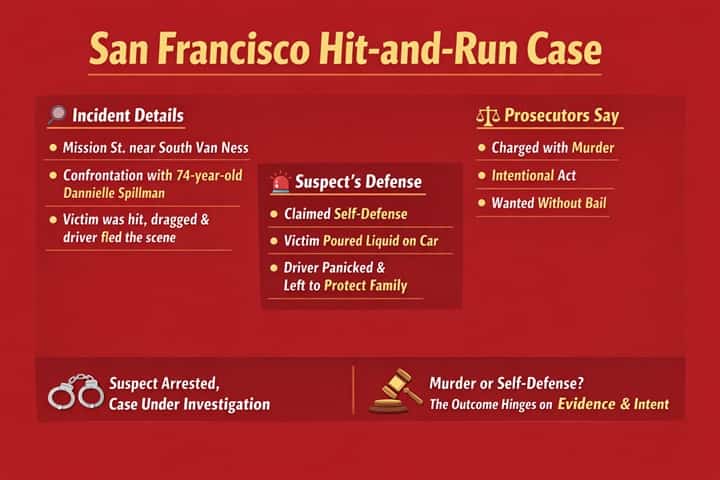 74-year-old pedestrian killed in San Francisco SoMa hit-and-run incident near Mission Street, police investigation scene with crime tape and emergency response.
