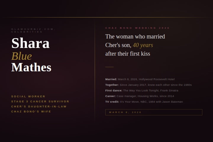 Shara Blue Mathes Chaz Bono wife wedding Hollywood Roosevelt 2026 Cher daughter in law