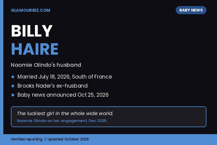Billy Haire Naomie Olindo husband Brooks Nader ex wedding baby news 2026