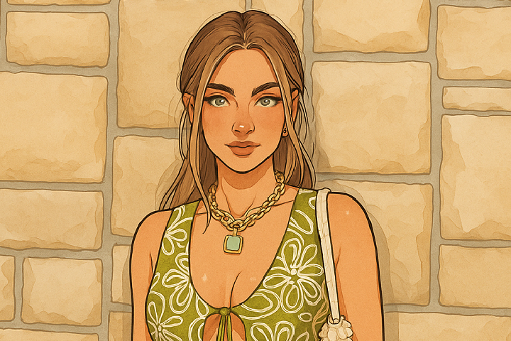 An AI illustrated image of Becca Tilley