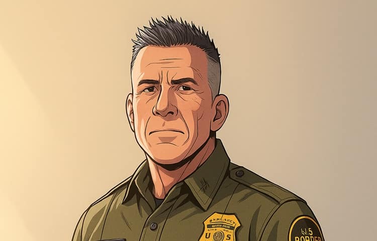 An AI illustrated image of Gregory Bovino