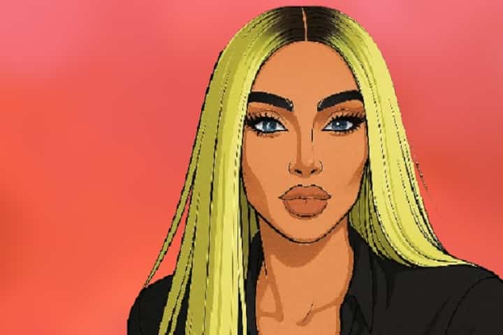 An AI illustrated image of Katie Katon
