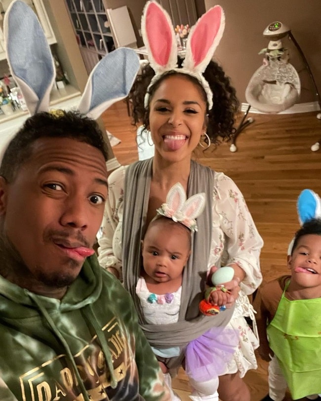 brittany bell with her husband nick cannon and her two children