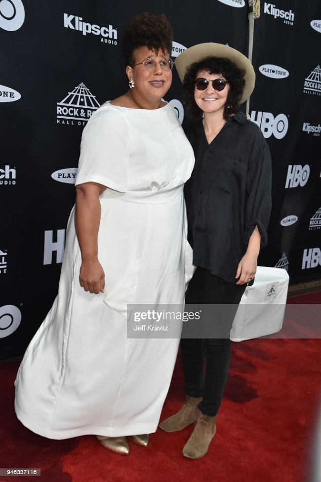 CLEVELAND, OH - APRIL 14:  Recording artist Brittany Howard (L) and Jesse Lafser attend the 33rd Annual Rock & Roll Hall of Fame Induction Ceremony at Public Auditorium on April 14, 2018 in Cleveland, Ohio.  (Photo by Jeff Kravitz/FilmMagic)