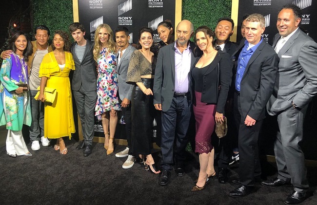 paige spara with the cast the good doctor
