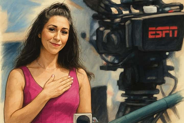 Illustrated image of Dani Wexelman, sports broadcaster and MLB Network host, known for her storytelling and voice in women-led sports media