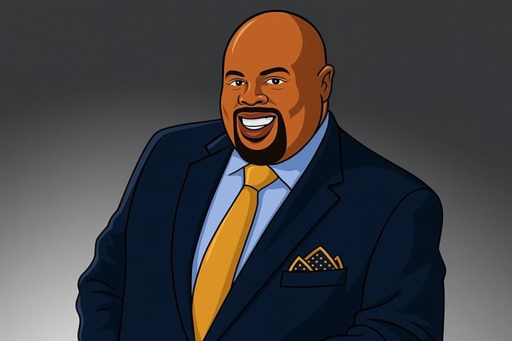 AI-created digital illustration of Dr. Rick Rigsby, motivational speaker and former Texas A&M professor, featured in his 2025 biography.