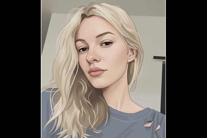 Illustrated portrait of Iryna Zarutska, Ukrainian refugee living in Charlotte, North Carolina.