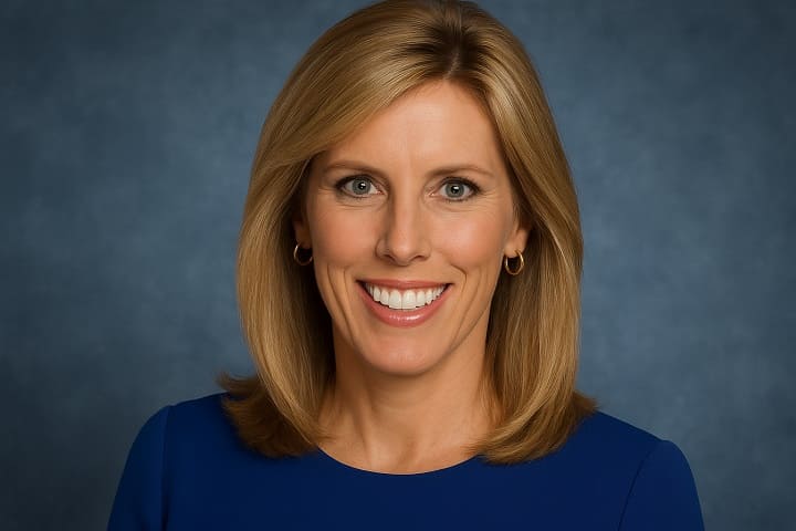 Illustration of Kate Merrill enjoying her daily routine with family in Boston, depicting a typical day in her life after WBZ news career.