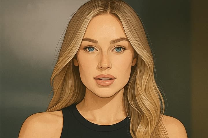 Illustrated image of Kristen Gaffney holding children’s wearable wellness clothing under the Super True brand.