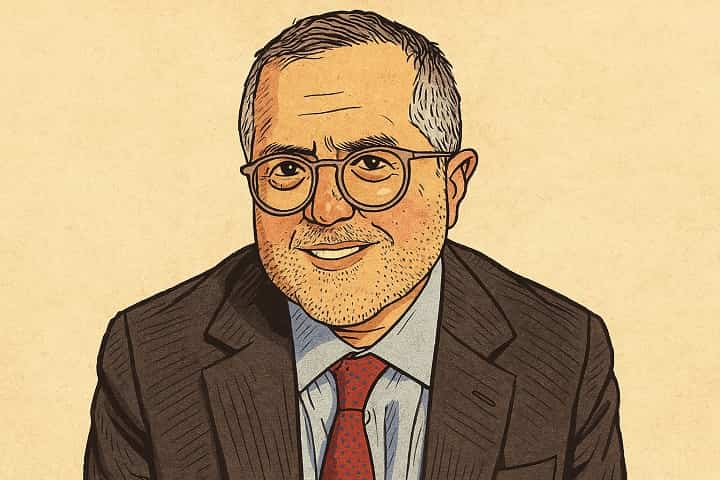 AI-illustrated portrait of Marc Agnifilo, top NYC defense attorney in 2025, known for high-profile crypto trial and white-collar cases.
