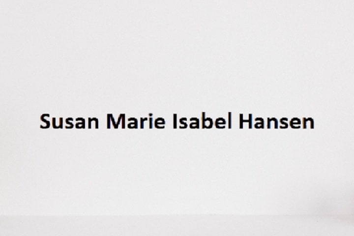 Susan Marie Isabel Hansen's Wikipedia